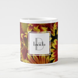Personalisierte Blütenpraxis, gelbe Blüte mit Name Jumbo-Tasse