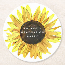 Personalisierte Blütenschülerpartei Runder Pappuntersetzer