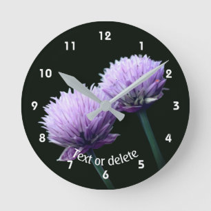 Personalisierte Blütenzwiebel Allium Runde Wanduhr