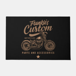 Personalisierte Bobber Motorradgarage Fußmatte