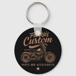 Personalisierte Bobber Motorradgarage Schlüsselanhänger