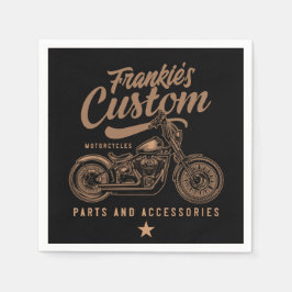 Personalisierte Bobber Motorradgarage Serviette