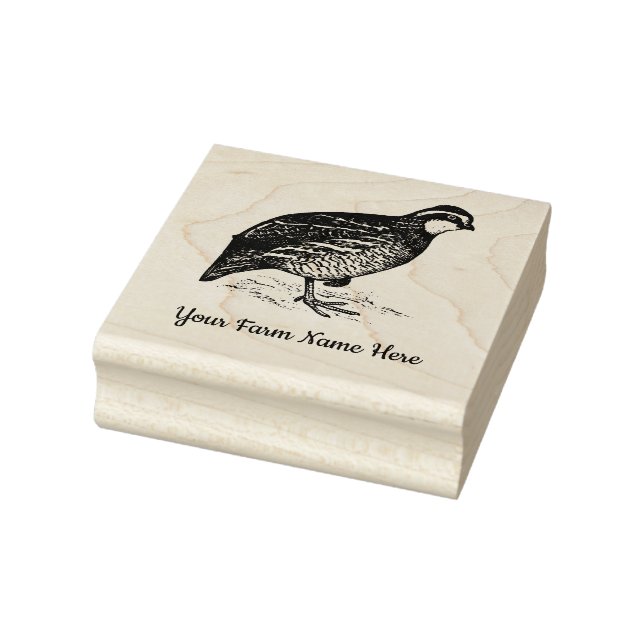 Personalisierte Bobwhite Quail Farm Gummistempel (Stempel)