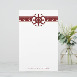 Personalisierte Bodenbeläge auf roten Schiffen Briefpapier