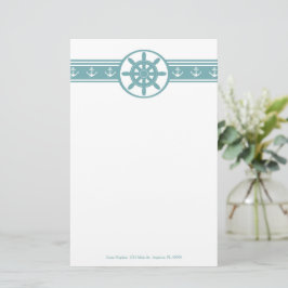 Personalisierte Bodenbeläge für aquamarine Schiffe Briefpapier