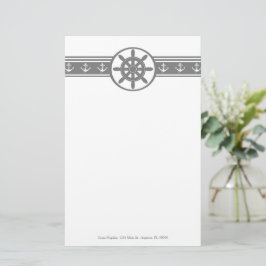 Personalisierte Bodenbeläge für graue Schiffe Briefpapier