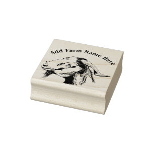 Personalisierte Boer Goat Farm Head Sketch Gummistempel