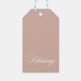 Personalisierte Boho Beige White Sessings Gift Tag Geschenkanhänger