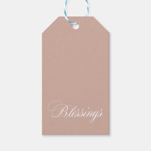 Personalisierte Boho Beige White Sessings Gift Tag Geschenkanhänger (Vorderseite)