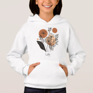 Personalisierte Boho-Botanik-Kinderhoodie Hoodie