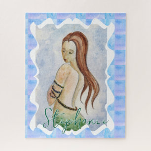 Personalisierte Boho Fantasy Meerjungfrau Aquarell