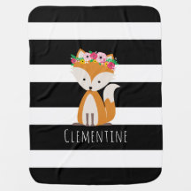 Personalisierte Boho Fox-Baby-Decke