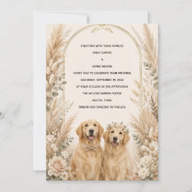 Personalisierte Boho-Golden-Retriever-Hochzeitsein
