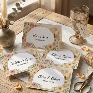 Personalisierte Boho-Hochzeits-Platzkarten Platzkarte