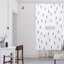 Personalisierte Boho-Kinderzimmer-Vorhänge Schwarz