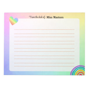 Personalisierte Boho Rainbow-Editor Notizblock