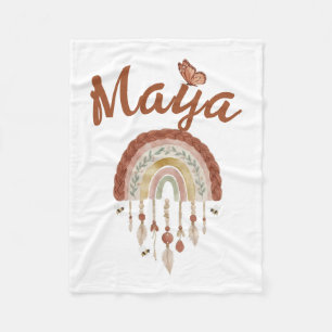 Personalisierte Boho-Regenbogen-Babydecke mit indi Fleecedecke