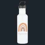 personalisierte Boho-Regenbogenkinder Edelstahlflasche<br><div class="desc">Diese personalisierte Edelstahl-Wasserflasche präsentiert sich in einem gediegenen Regenbogendesign.  Personalisieren Sie mit jedem Namen.  Macht ein großartiges Geschenk für Geburtstage,  Weihnachten und jede andere Gelegenheit.</div>