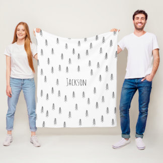 Personalisierte Boho Schwarzweiß Fleecedecke