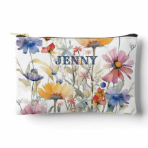 Personalisierte Boho-Wildblumen Druckknopfbeutel