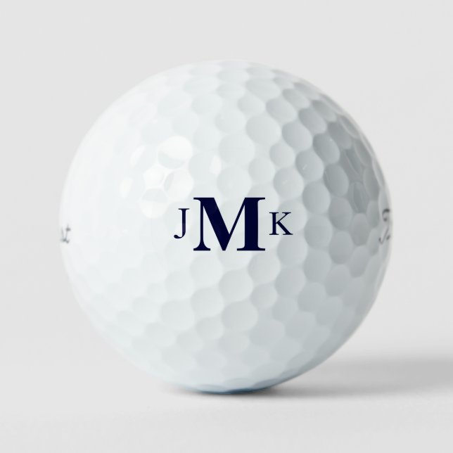 Personalisierte Bold Navy Monogram Titleist Pro VI Golfball (Vorderseite)