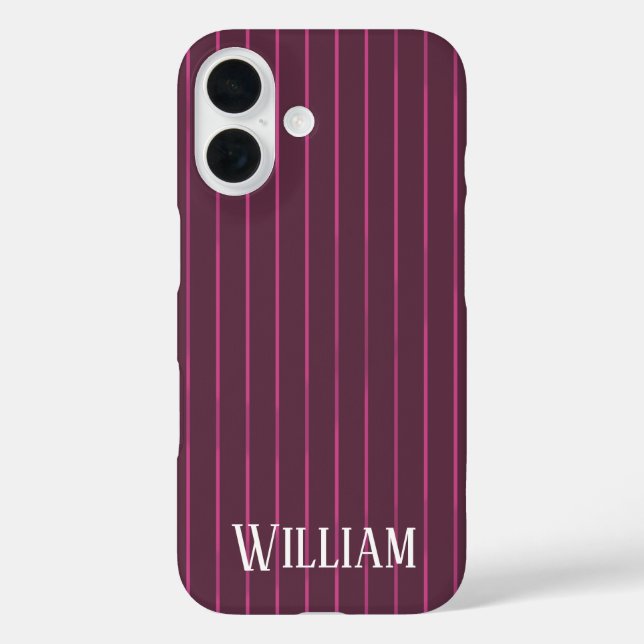 Personalisierte Bordeaux iPhone 16 Hülle (Rückseite)