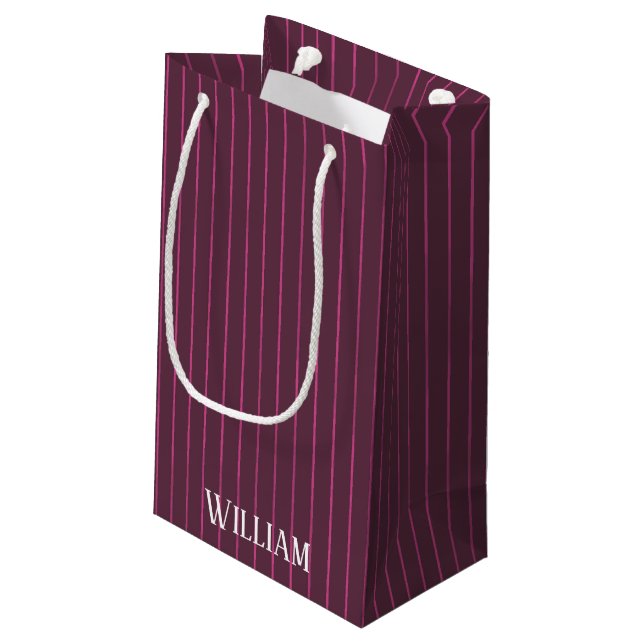 Personalisierte Bordeaux Kleine Geschenktüte (Rückseite Schrägansicht)