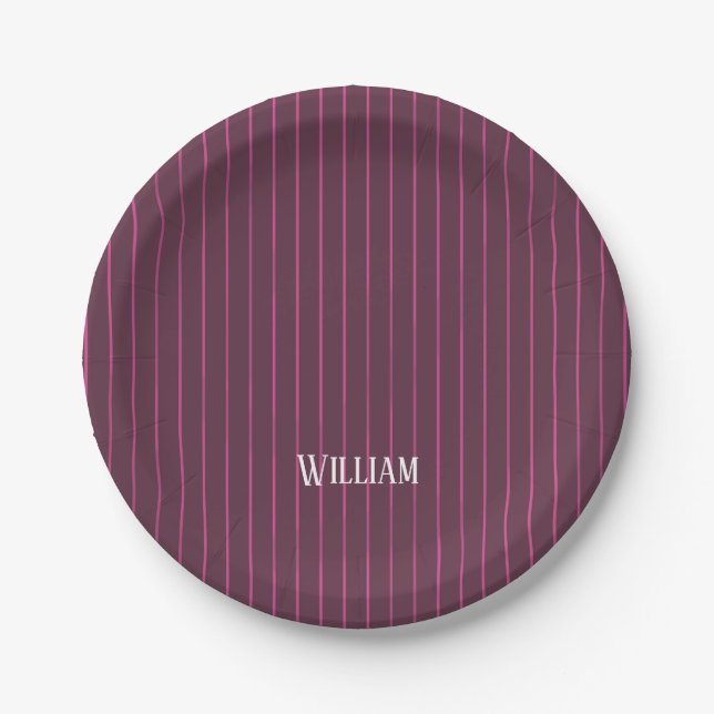 Personalisierte Bordeaux Pappteller (Vorderseite)