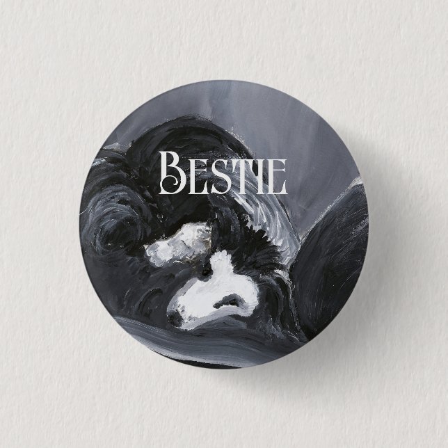 Personalisierte Border Collie Button (Vorderseite)