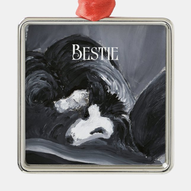 Personalisierte Border Collie Ornament Aus Metall (Vorne)
