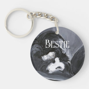 Personalisierte Border Collie Schlüsselanhänger