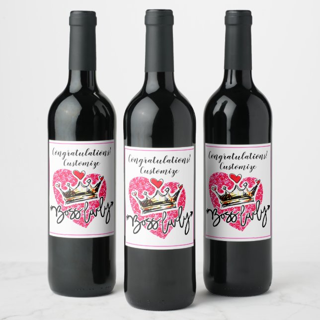 Personalisierte Boss Lady Celebration Weinetikett (Flaschen)