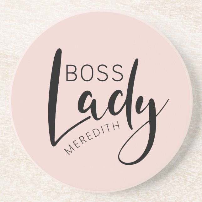 Personalisierte Boss-Lady-Logo in Rosa Getränkeuntersetzer (Vorne)