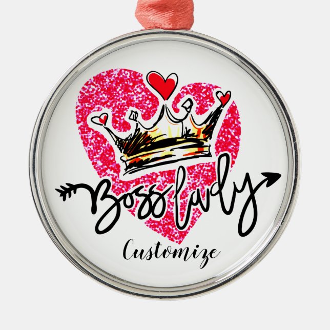 Personalisierte Boss Lady Ornament Aus Metall (Vorne)