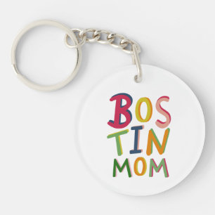 Personalisierte Bostin Mama Schwarzes Land Schlüss Schlüsselanhänger