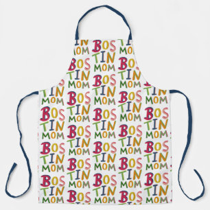 Personalisierte Bostin Mama Schwarzes Land Schürze