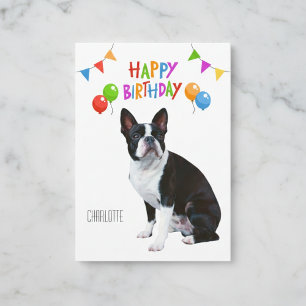 Personalisierte Boston-Terrier-Geburtstagskarte Karte