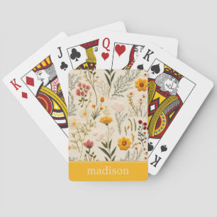 Personalisierte botanische Blumen Spielkarten