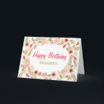 Personalisierte botanische Geburtstags-Karte Karte<br><div class="desc">Diese Geburtstagskarte kann mit einem Namen auf der Außenseite und einer kundenspezifischen Mitteilung auf dem Innenraum personalisiert sein. Kennzeichnet eine botanische mit Blumengraphik.</div>