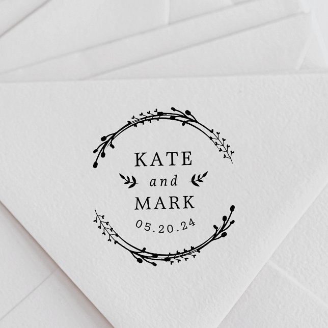 Personalisierte botanische Hochzeit Speichern Sie  Gummistempel (Von Creator hochgeladen)