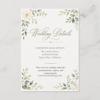 Personalisierte botanische Hochzeitsdetailskarte Begleitkarte