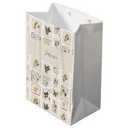 Personalisierte Botanische Kräuter-Geschenktasche  Mittlere Geschenktüte