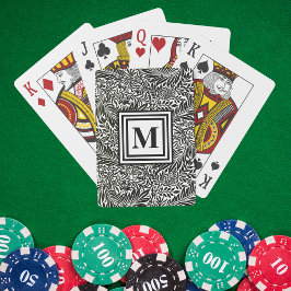 Personalisierte Botanische Monogramm Spielkarten