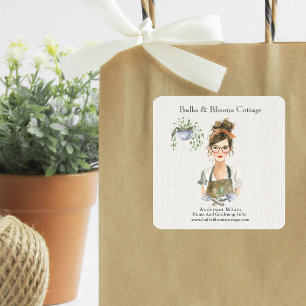Personalisierte botanische Produktgeschäft Quadratischer Aufkleber