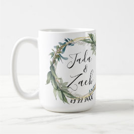 Personalisierte botanische Wraath-Hochzeit Kaffeetasse