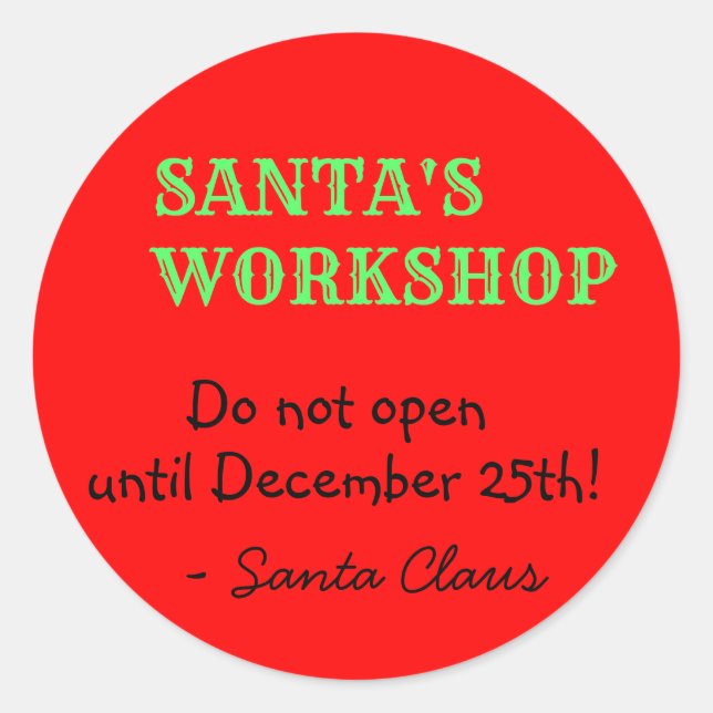Personalisierte Botschaft des Weihnachtsmannes Runder Aufkleber (Vorderseite)