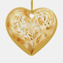 Personalisierte Botschaft Farbiges "Gold" Blumenhe Keramik Ornament