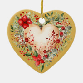 Personalisierte Botschaft Farbiges "Gold" Blumenhe Keramik Ornament