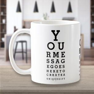Personalisierte Botschaft Lustiges Augenoptiker-Sc Kaffeetasse