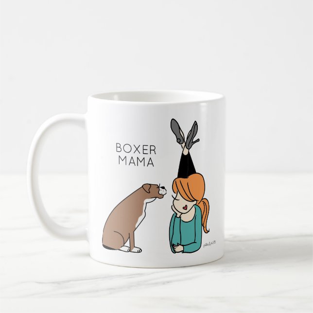 Personalisierte Boxer-Mama-Kaffee-Tasse Kaffeetasse (Links)
